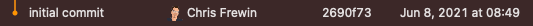My very first commit to the InClub backend codebase.